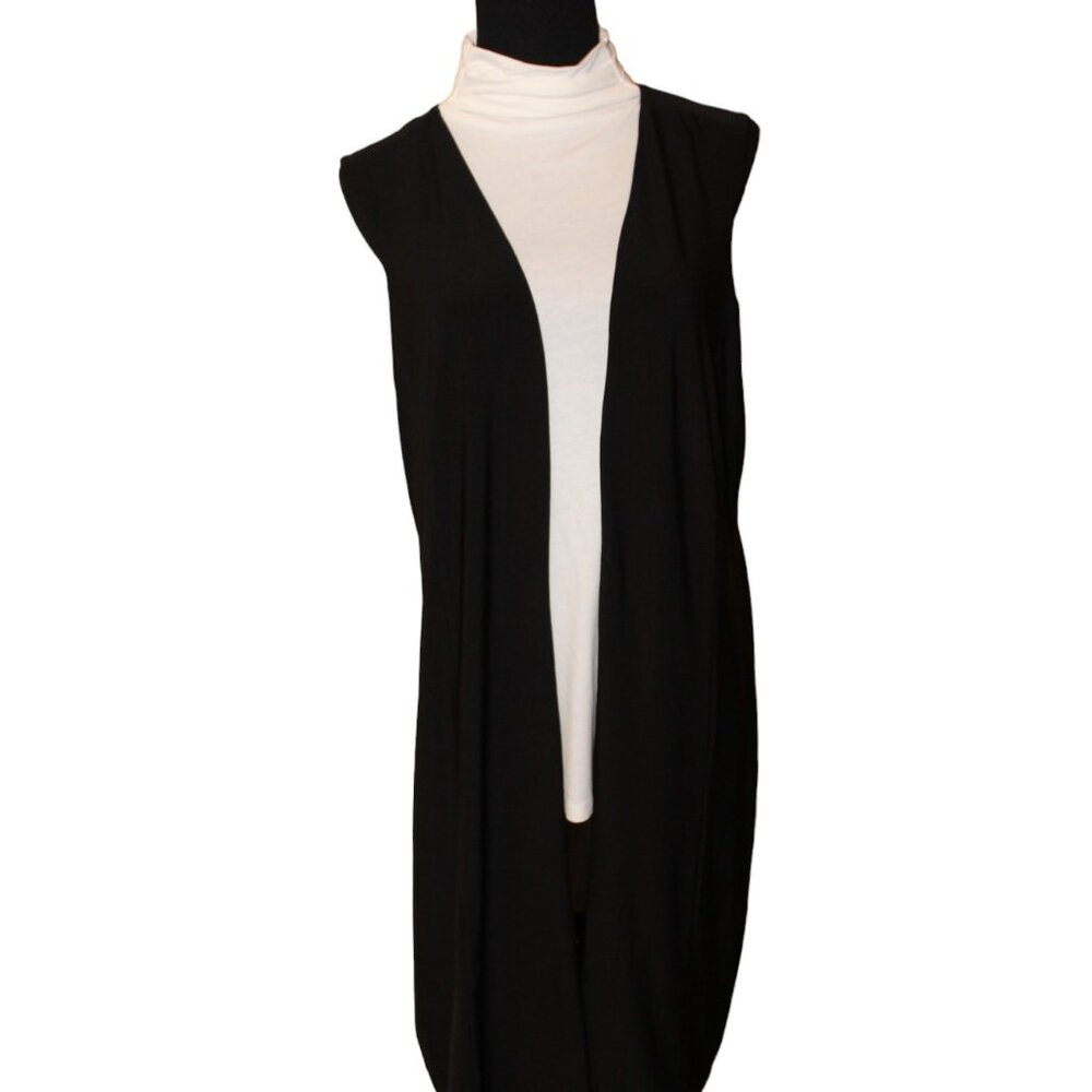 SALE Joan Vass Duster! Sheer Black Kimono Jacket Formal Elegant NWT's Size L